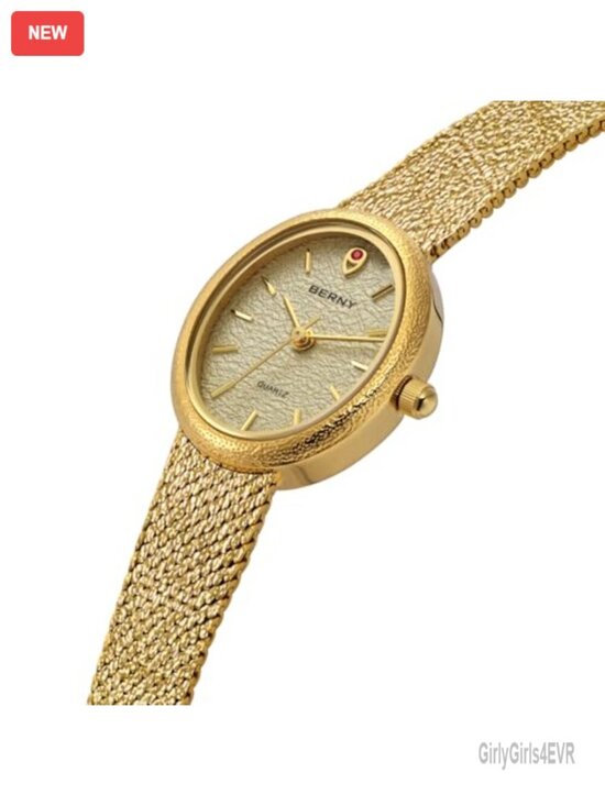 Elegant Oval Analog Quartz Watch, 3ATM Water Resistant Stainless Steel